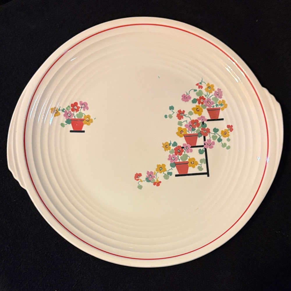 Antique Edwin M. Knowles Penthouse Pattern Art Deco Plate
